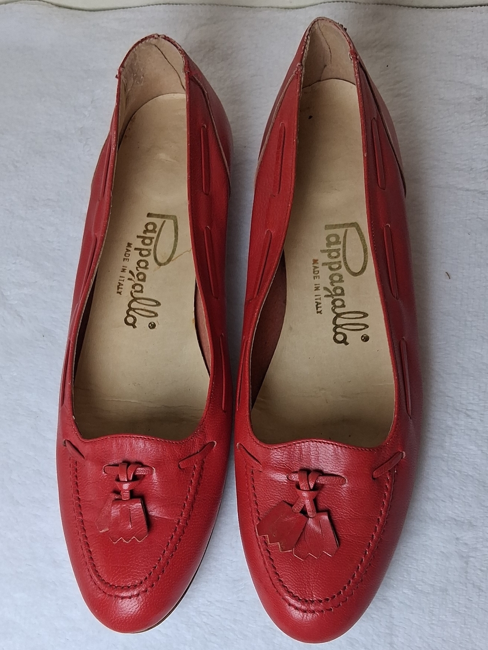 Pappagallo Red Leather Tassel Moccasin Flats